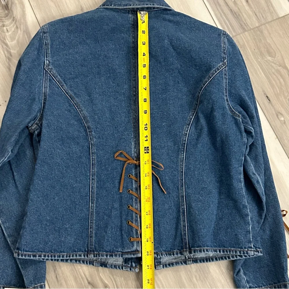 NWT Vintage Stonebridge Denim Jacket Wrap Skirt Set NOS Size 8 Petite READ - Picture 15 of 15